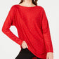 INC International Concepts Women's Embellished Shirttail Sweater Red Size X-Small