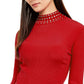 INC International Concepts Women's Embellished Ribbed-Knit Turtleneck  Red Size 2 Extra Large