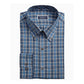 Club Room Men鈥檚 Classic/Regular Fit Stretch Plaid Button Down Collar Dress Shirts Blue Size 32-33