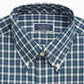 Club Room Men's Dress Shirt Regular Fit Plaid Print Green Size 18X34X35