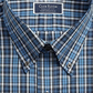 Club Room Men's Dress Shirt Plaid Performance Tartan Navy Size 15.5x32-33