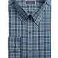 Club Room Men's Stretch Blackwatch Tartan Dress Shirt Navy Size 34X35