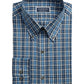 Club Room Men's Classic Fit Stretch Blackwatch Tartan Dress Shirt Navy Size 17-32-33