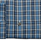 Club Room Men's Classic Fit Stretch Blackwatch Tartan Dress Shirt Navy Size 17-32-33
