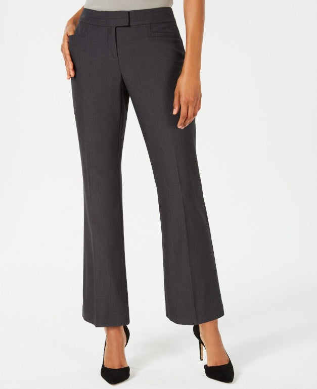 JM Collection Women'sCollection Petite Extended-Tab Trousers Grey Size 10 Petite