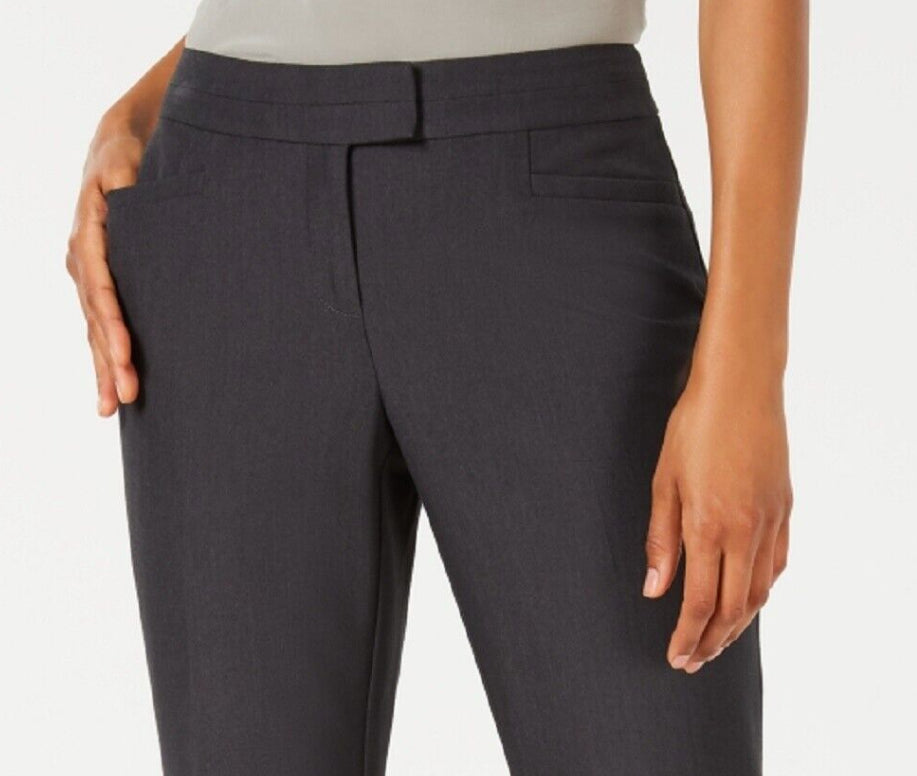 JM Collection Women'sCollection Petite Extended-Tab Trousers Grey Size 10 Petite