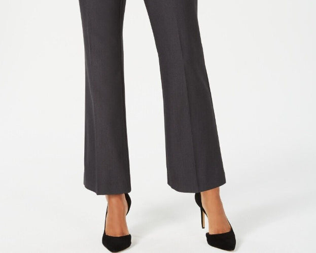 JM Collection Women'sCollection Petite Extended-Tab Trousers Grey Size 10 Petite