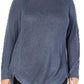 INC International Concepts Women's Waffle-Knit Side-Zip Tunic Sweater Blue Size Petite Large
