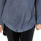 INC International Concepts Women's Petite Waffle-Knit Side-Zip Tunic Sweater Navy Size Extra Large