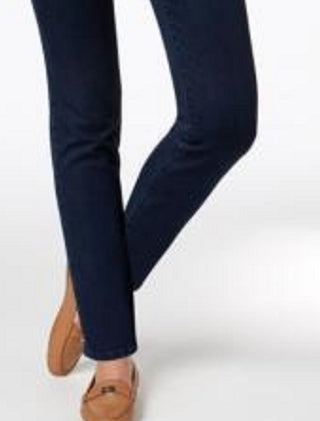 Charter Club Women's Petite Pull-On Slim-Leg Jeans  Med Blue Size 4