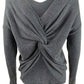 Bar III Women's Wear 2 Ways Twist Sweater Gray Size 2 Extra Large