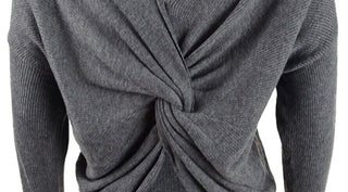 Bar III Women's Wear 2 Ways Twist Sweater Grey Size Small