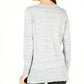 Maison Jules Women's Cotton V-Neck Tunic Sweater Gray Size Extra Small