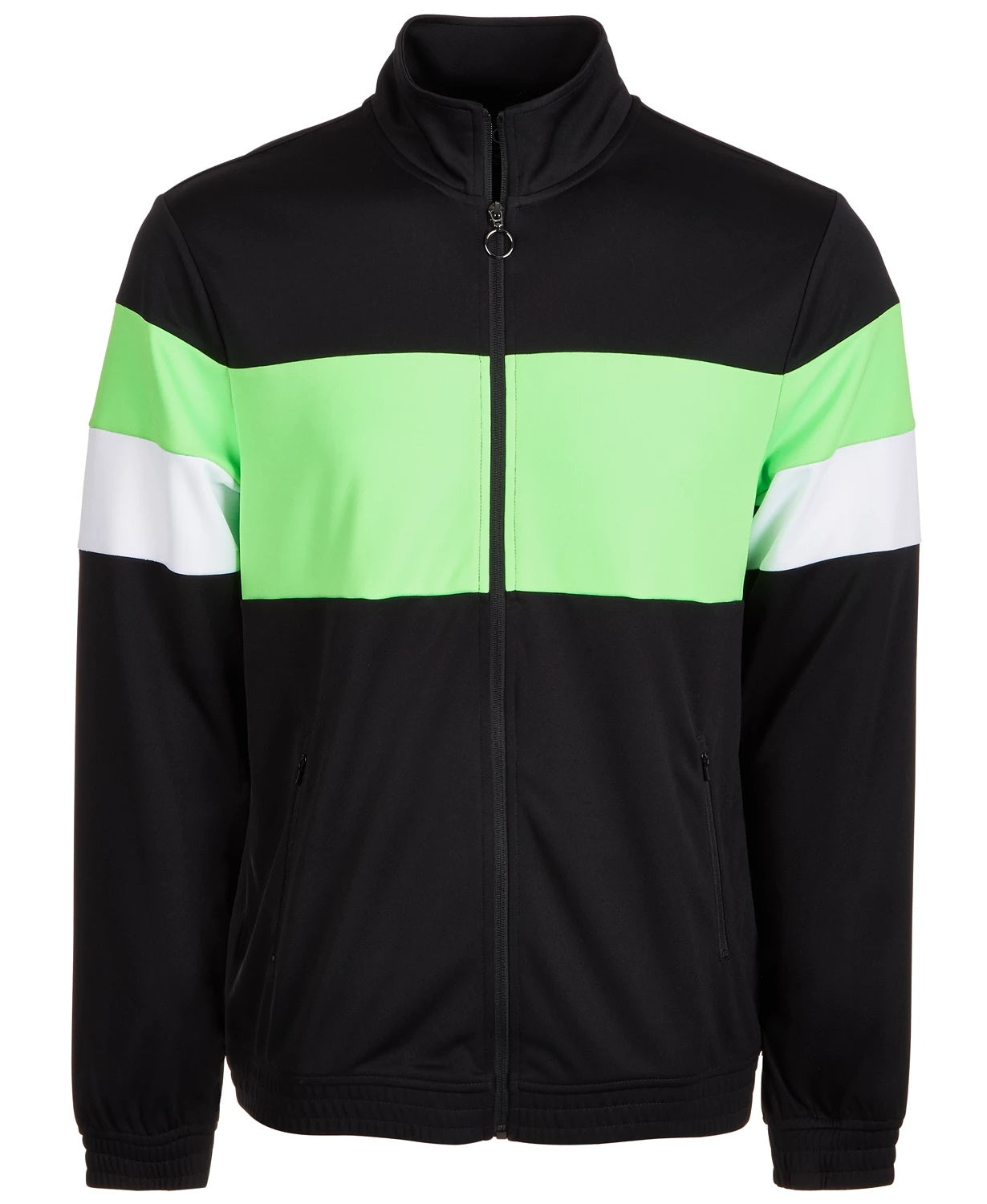 ID Ideology Men's Colorblocked Track Jacket Green Size Small