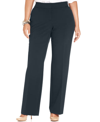 JM Collection Women's Petite Curvy-Fit Straight-Leg Pants Black Size 20WP