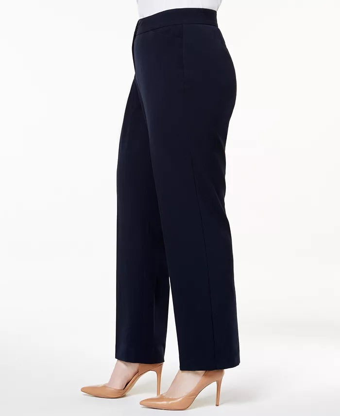 JM Collection Women's Petite Curvy-Fit Straight-Leg Pants Black Size 20WP
