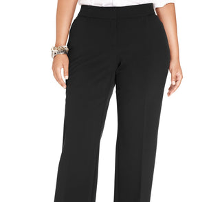 JM Collection Women's Collection Plus & Petite Plus Size Curvy-Fit Straight-Leg Pants  Black Size 22