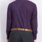 Club Room Men's Classic Regular Fit Stretch Twill Houndstooth Plaid Dress Shirt Purple Size 18x36-37