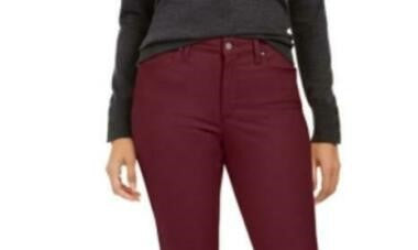 Charter Club Women's Lexington Straight-Leg Jeans Red Size 4