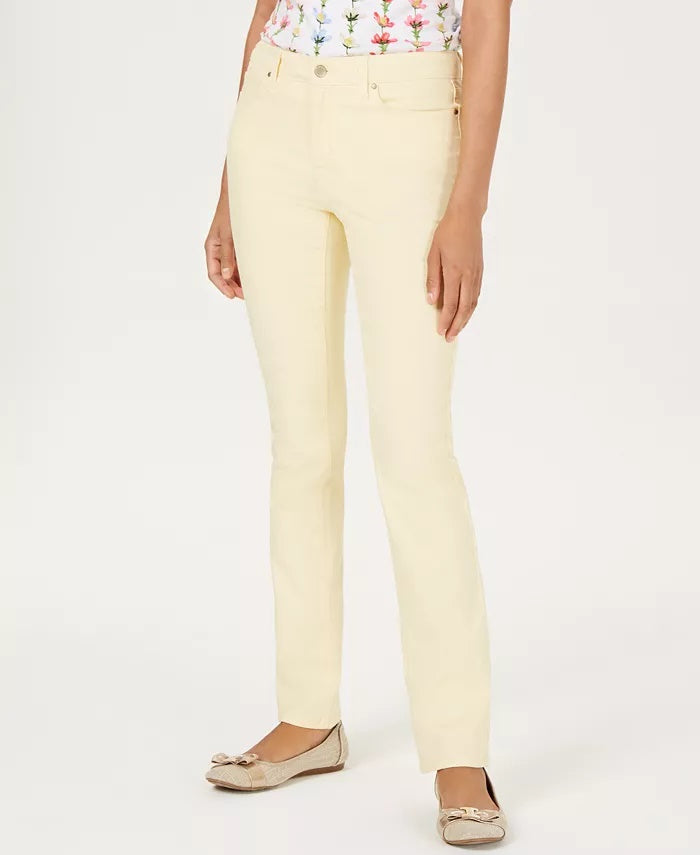 Charter Club Women's Lexington Straight-Leg Jeans Dark Yellow Size 10