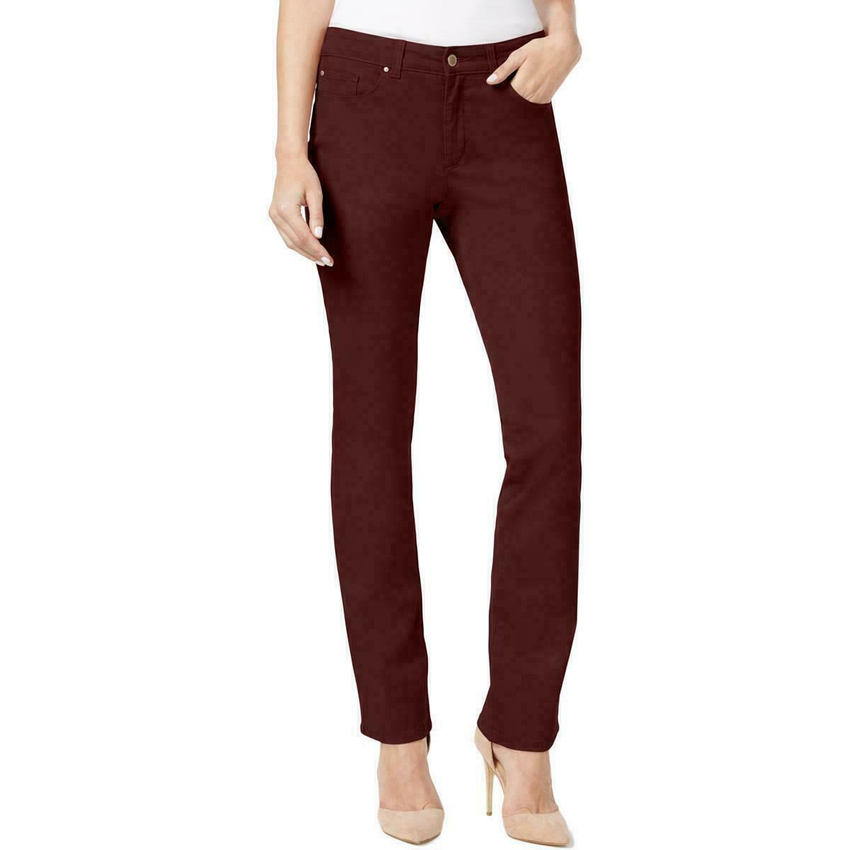 Charter Club Women's Petite Lexington Straight-Leg Jeans Wine Size 6P