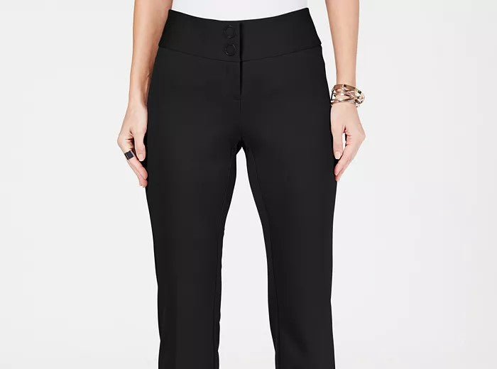 Alfani Women's Snap Waist Trousers Black Size 4 P