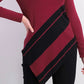 Alfani Women's Asymmetrical Striped Sweater Malebec /Black Size Large