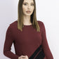 Alfani Women's Asymmetrical Striped Sweater Malbec / Black Size Medium