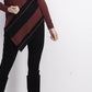 Alfani Women's Asymmetrical Striped Sweater Malbec / Black Size Medium