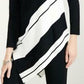 Alfani Women's Petite Striped Asymmetrical Tunic Black Size Large