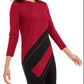 Alfani Women's Striped Asymmetrical Tunic Wine Size Petite Medium