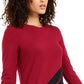 Alfani Women's Petite Striped Asymmetrical Tunic Wine Size Petite Small