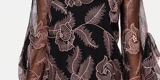 Alfani Women's Embroidered Flounce-Sleeve Top Dark Pink Size Petite Medium