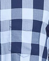 Club Room Men's Herringbone Plaid Pocket Shirt Blue Size Small