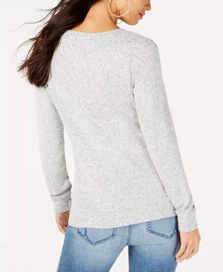 INC International Concepts Women's Sequined Knit Top Gray Size 2 Extra Large