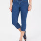 Charter Club Women's Tummy-Control Bristol Capri Jeans Blue Size 18