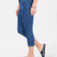Charter Club Women's Tummy-Control Bristol Capri Jeans Blue Size 18