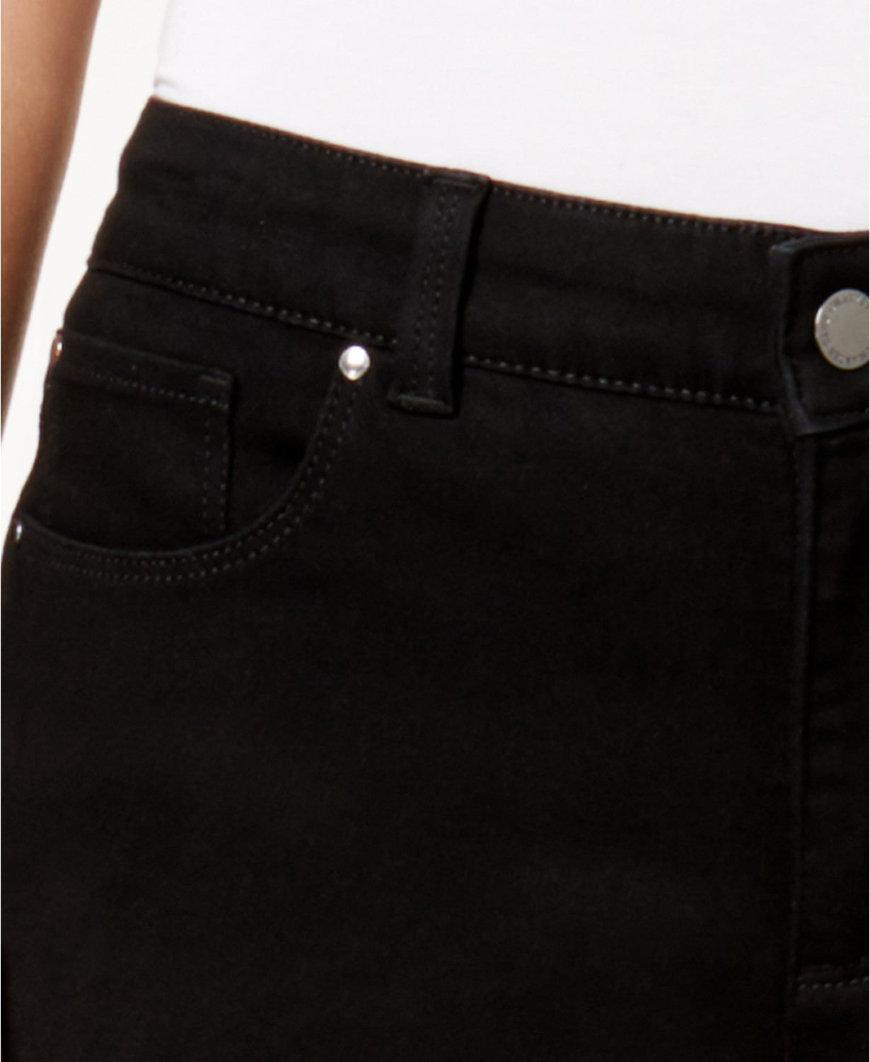 Charter Club Women's Petite Tummy-Control Bristol Capri Jeans Black Size 6 P