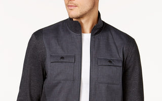 Alfani Men's Reyes Mixed-Media Jacket Black Size Small