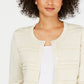 Charter Club Women's Textured Lurex Cardigan Sweater Brown Size XX-Large