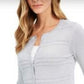 Charter Club Women's Textured Lurex Cardigan Sweater Gray Size 2 Extra Large