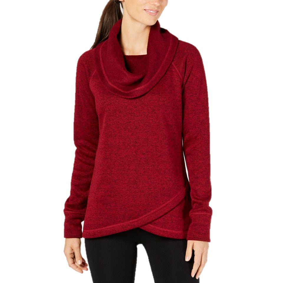Ideology Women's Cowl Neck Pullover Dark Red Size 2 Extra Large