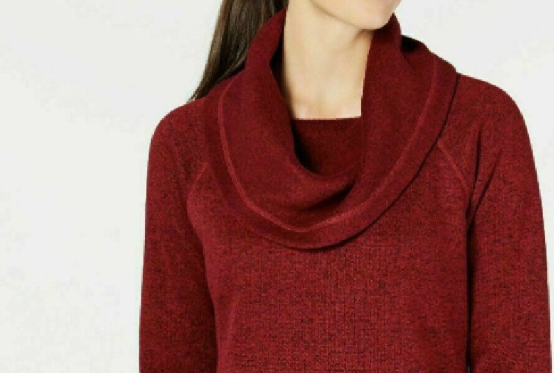 Ideology Women's Cowl Neck Pullover Dark Red Size 2 Extra Large