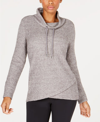 Ideology Women's Cowl-Neck Tulip-Hem Top Purple Size Small