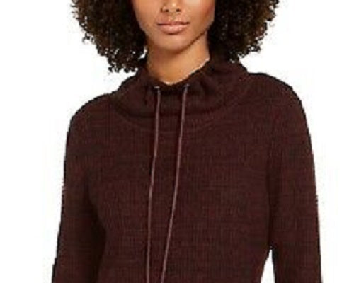 Ideology Women's Cowl-Neck Tulip-Hem Top Wine Size Medium