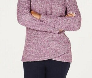 Ideology Women's Cowl-Neck Tulip-Hem Top Wine Size Small