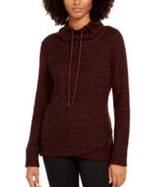 Ideology Women's Cowl-Neck Tulip-Hem Top Red Size X-Small