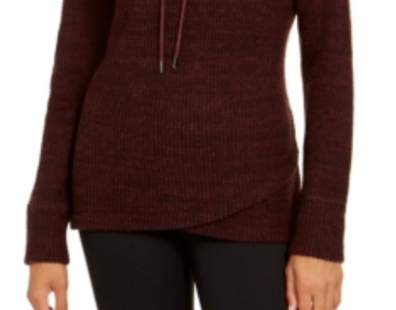 Ideology Women's Cowl-Neck Tulip-Hem Top Red Size X-Small