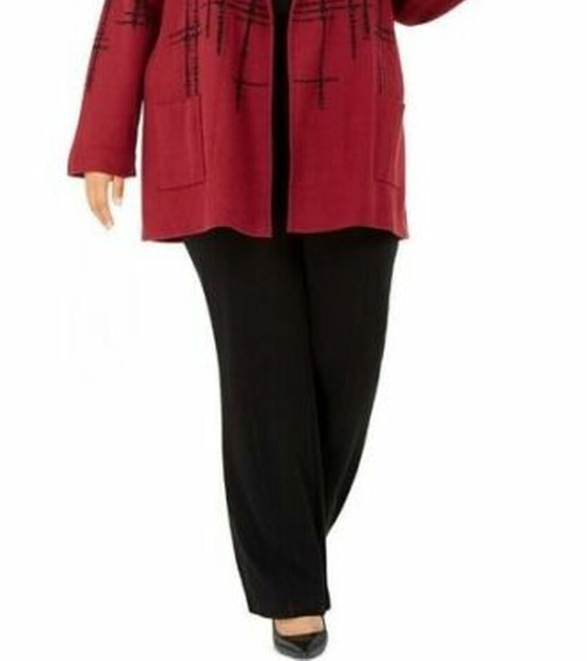 Alfani Women's Double-Knit Sweater Jacket Malbec Speckled Size Large