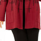 Alfani Women's Double-Knit Sweater Jacket Malbec Speckled Size Small